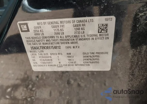 2014 GMC Terrain Slt-2 from USA, damaged, VIN 2GKALTEK3E6154812